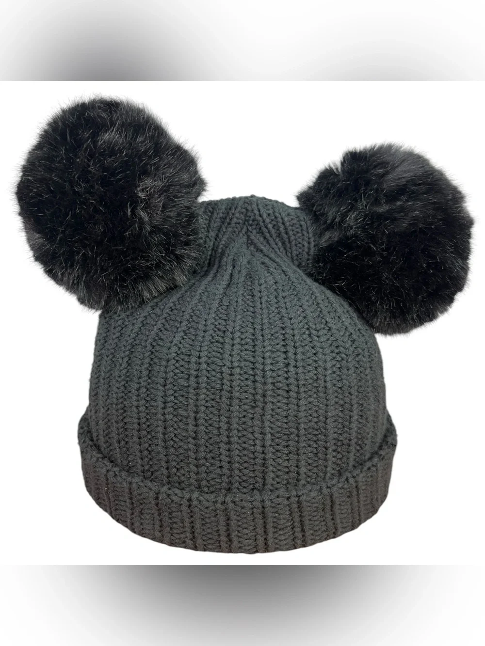 Disney X Love Your Melon Mickey Mouse Black Pom Pom Ear Beanie